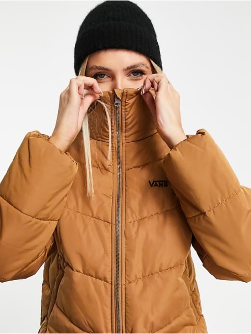 Vans Foundry Puffer Jacket in Brown Tan Puffer Small